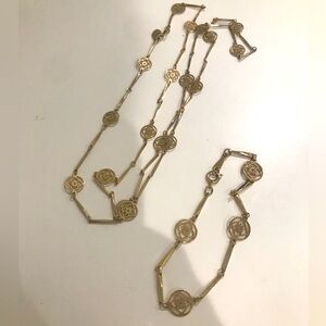 Avon set dainty necklace bracelet gold tone